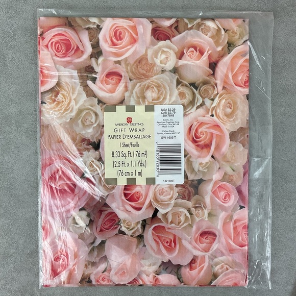 Vintage floral rose gift wrapping paper lot - Picture 2 of 10